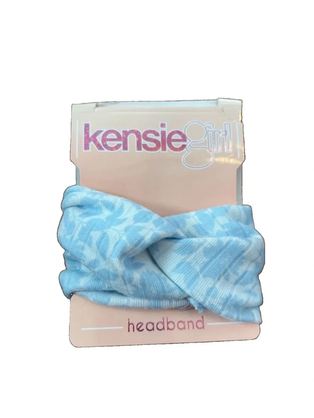 Kensie Girl Light Blue Ribbed Leggings & Textured Peplum Top Set w/Headband - 3T